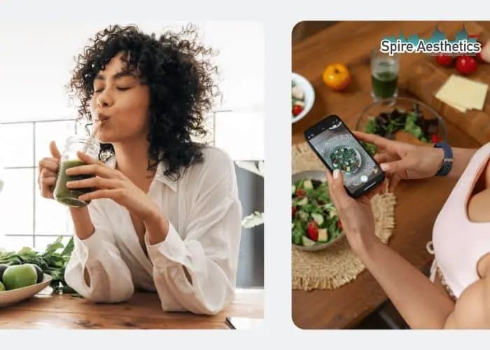 Image of woman looking into her diet and fat freezing Inverness to improve her health